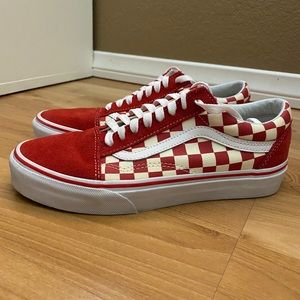Red checkered vans size 8 women